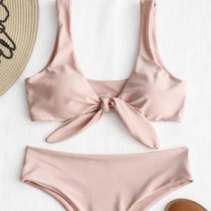 2 piece, front tie swim suit